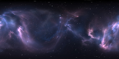 Wall Mural - 360 degree space nebula panorama, equirectangular projection, environment map. hdri spherical panora
