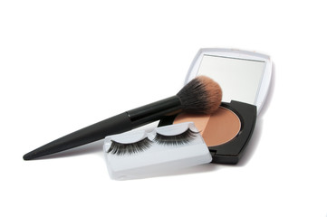 Brush for make up and face powder isolated on the white