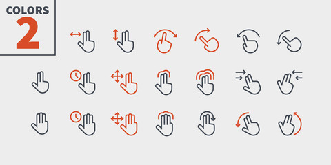 Poster - Gesture View Outlined Pixel Perfect Well-crafted Vector Thin Line Icons 48x48 Ready for 24x24 Grid for Web Graphics and Apps with Editable Stroke. Simple Minimal Pictogram Part 2-3