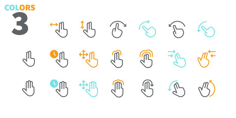 Poster - Gesture View Outlined Pixel Perfect Well-crafted Vector Thin Line Icons 48x48 Ready for 24x24 Grid for Web Graphics and Apps with Editable Stroke. Simple Minimal Pictogram Part 2-3
