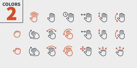 Poster - Gesture View Outlined Pixel Perfect Well-crafted Vector Thin Line Icons 48x48 Ready for 24x24 Grid for Web Graphics and Apps with Editable Stroke. Simple Minimal Pictogram Part 3-3