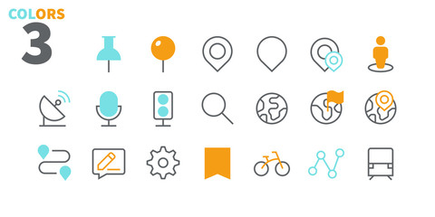 Poster - Location Pixel Perfect Well-crafted Vector Thin Line Icons 48x48 Ready for 24x24 Grid for Web Graphics and Apps with Editable Stroke. Simple Minimal Pictogram Part 1