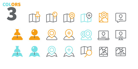 Poster - Location Pixel Perfect Well-crafted Vector Thin Line Icons 48x48 Ready for 24x24 Grid for Web Graphics and Apps with Editable Stroke. Simple Minimal Pictogram Part 2