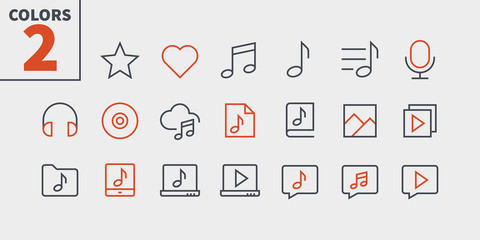 Poster - Audio Video Pixel Perfect Well-crafted Vector Thin Line Icons 48x48 Ready for 24x24 Grid for Web Graphics and Apps with Editable Stroke. Simple Minimal Pictogram Part 3