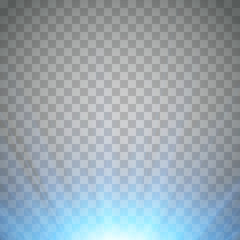 Wall Mural - blue flash light. cold spotlight with rays isolated. vector