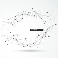 Aufkleber - Abstract sphere isolated. Vector connection concept. Wireframe mesh. Digital hi-tech illustration.