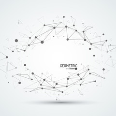 Aufkleber - 3d geometric vector background for business or science presentation.