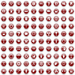 Poster - Silver metallic vector icons