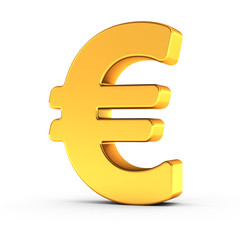 Aufkleber - The Euro symbol as a polished golden object with clipping path