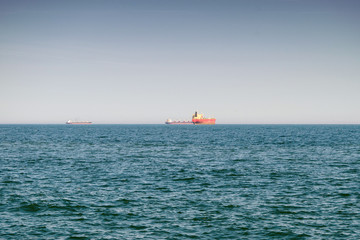 Ships in Black sea in Varna, Bulgaria