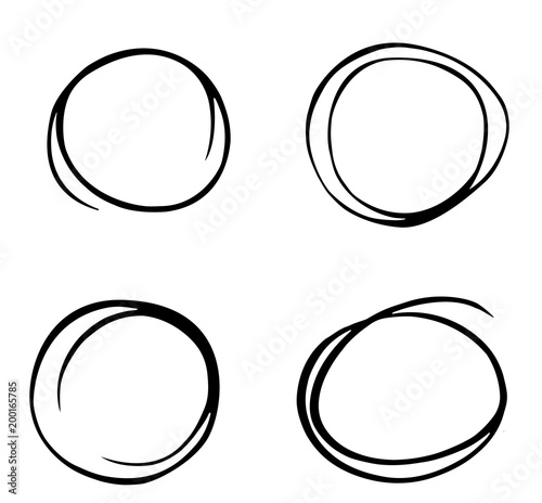 Hand Drawn Circle Sketch Set Doodle Pencil Line Vector Hand Drawn Circle Line Sketch Set Vector Circular Scribble Doodle Round Circles For Message Note Mark Design Element Pencil Or Pen Graffiti Kaufen