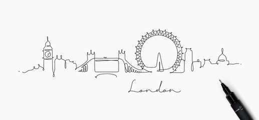 Canvas Print - Pen line silhouette london