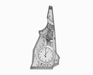 Wall Mural - New Hampshire NH Clock Time Passing Forward Future 3d Illustration