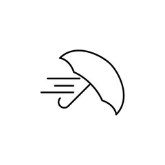 Poster - the wind blows the umbrella icon. Element of simple icon for websites, web design, mobile app, info graphics. Thin line icon for website design and development, app development