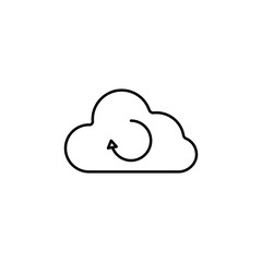 Poster - cloud with a circular arrow icon. Element of simple icon for websites, web design, mobile app, info graphics. Thin line icon for website design and development, app development