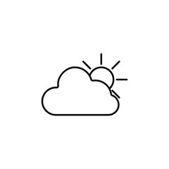 Poster - the sun behind the clouds icon. Element of simple icon for websites, web design, mobile app, info graphics. Thin line icon for website design and development, app development