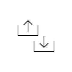 Poster - loading and unloading sign icon. Element of simple icon for websites, web design, mobile app, info graphics. Thin line icon for website design and development, app development