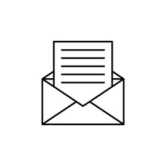 Poster - letter from envelope icon. Element of simple icon for websites, web design, mobile app, info graphics. Thin line icon for website design and development, app development