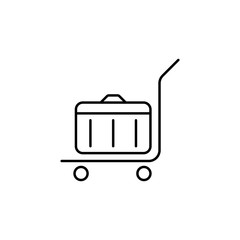 Poster - luggage on a cart icon. Element of simple icon for websites, web design, mobile app, info graphics. Thin line icon for website design and development, app development