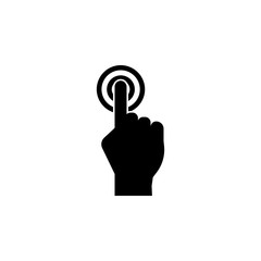 Poster - finger presses the button icon. Element of simple icon for websites, web design, mobile app, info graphics. Signs and symbols collection icon for design and development