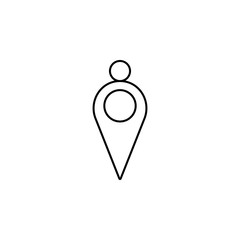 Poster - pin with dot icon. Element of simple icon for websites, web design, mobile app, info graphics. Thin line icon for website design and development, app development