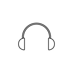 Poster - headphones icon. Element of simple icon for websites, web design, mobile app, info graphics. Thin line icon for website design and development, app development