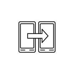 Poster - data transfer to a smart phone icon. Element of simple icon for websites, web design, mobile app, info graphics. Thin line icon for website design and development, app development