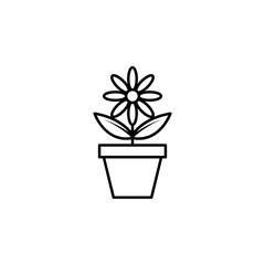 Poster - flower in a pot icon. Element of simple icon for websites, web design, mobile app, info graphics. Thin line icon for website design and development, app development