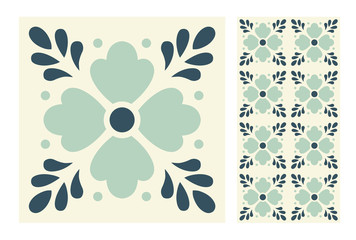 Wall Mural - vintage tiles patterns antique seamless design in Vector illustration
