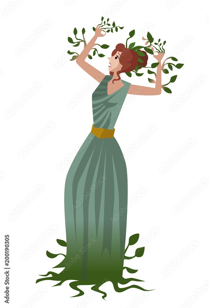 daphne greek mythology transforming into laurel plant Stock Vector | Adobe  Stock