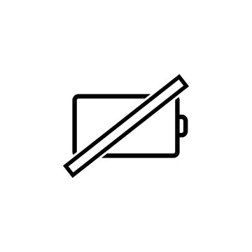 end of charge sign icon. Element of simple icon for websites, web design, mobile app, info graphics. Thick line icon for website design and development, app development