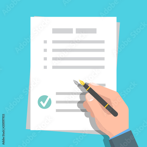 Cuadros en Lienzo Checklist, Claim form concept. Vector illustration in flat style.