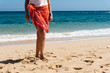 © jjfarq - Woman legs closeup standing on white sand relaxing in beach wear