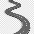 © happyvector071 - Creative vector illustration of winding curved road. Art design. Highway with markings. Direction, transportation set. Abstract concept graphic element. Way location infographic template. Pin pointer