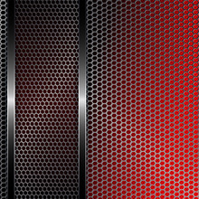 Red Black Background With Metal Grille.