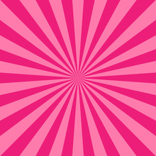 Sunlight Abstract Background. Pink Burst Background. Vector Illustration. Sun Beam Ray Sunburst Pattern