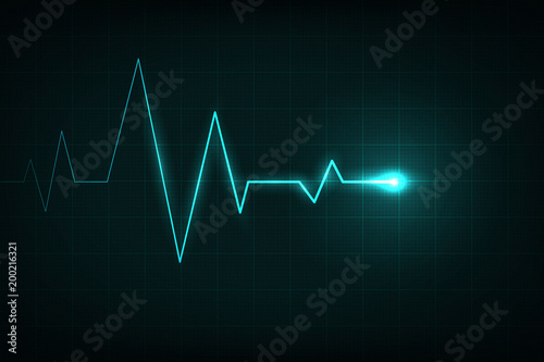 Cuadros en Lienzo Creative vector illustration of heart line cardiogram isolated on background