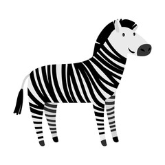 Wall Mural - Cute zebra cartoon animal icon