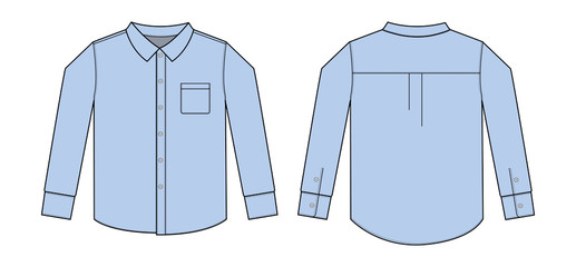 long sleeve business shirt illustration / light blue