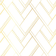 Wall Mural - White and gold luxury seamless pattern