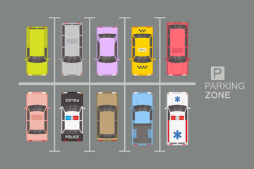 Wall Mural - top view of parking zone