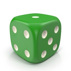 Color dice isolated on white. 3D illustration