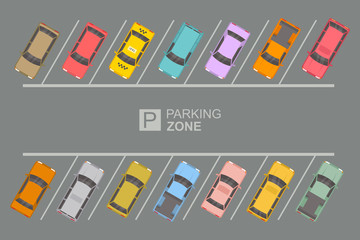 Wall Mural - Top View of Parking zone