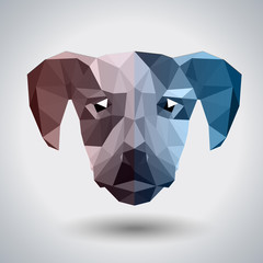 Wall Mural - Abstract polygonal tirangle animal dog. Hipster animal illustration.