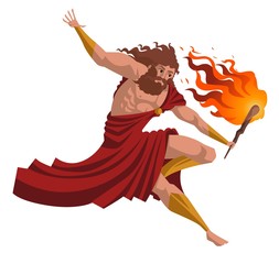 Wall Mural - prometheus stealing the fire flame from gods