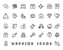 Wedding Hand Drawn Icon Design Illustration, Line Style Icon, Designed For App And Web