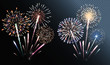 Set of isolated vector fireworks