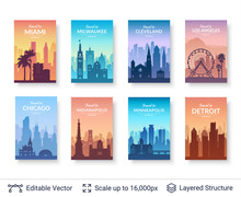 Collection Of Famous City Scapes.