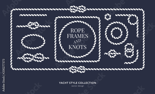 Nautical rope knots and frames Poster Mural XXL