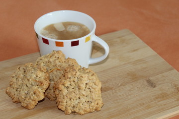 Home made cookies and a cup of coffee